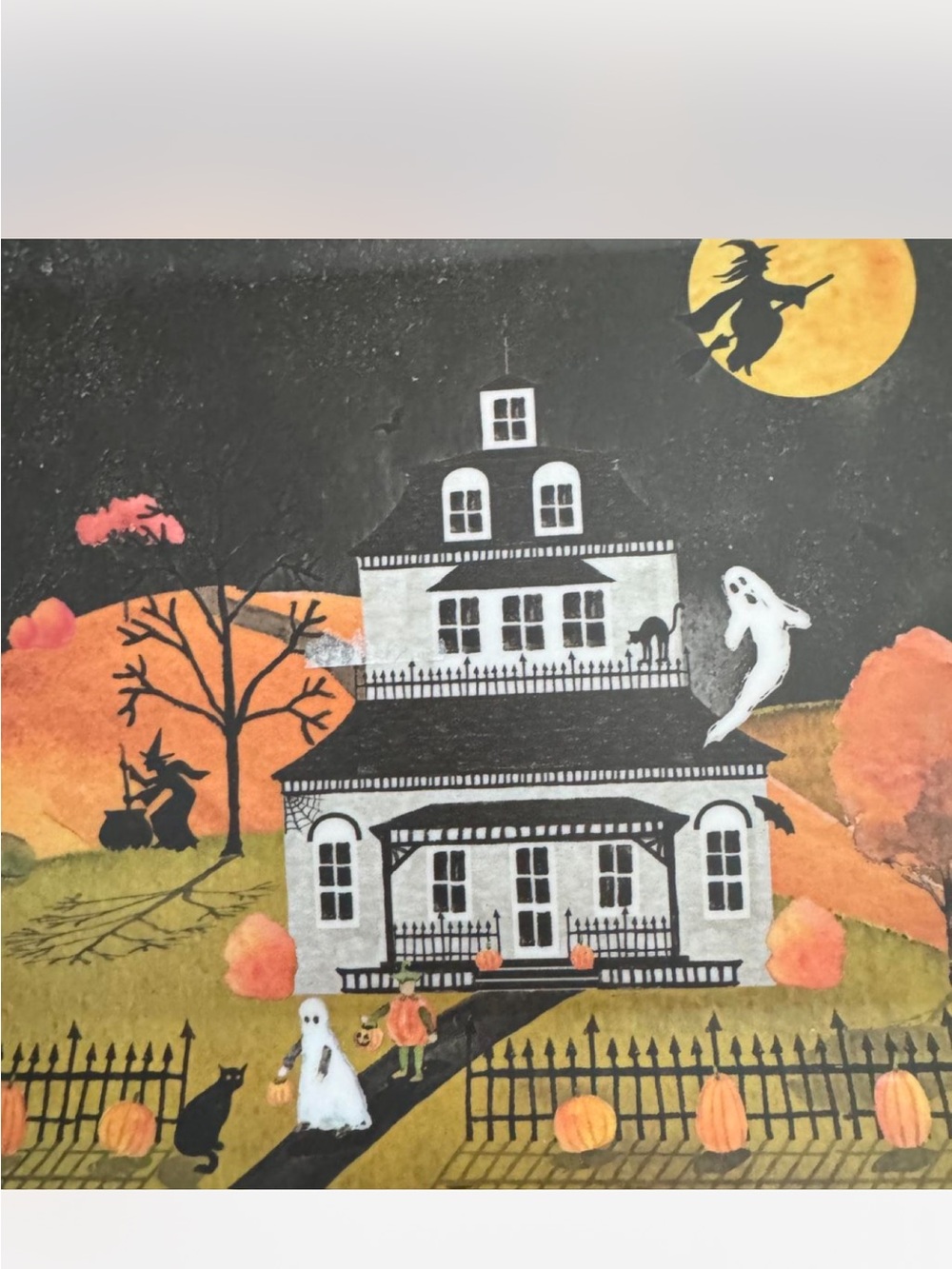 Plastic Halloween Village Decorative Tray - Black & Orange - Picture 3 of 4